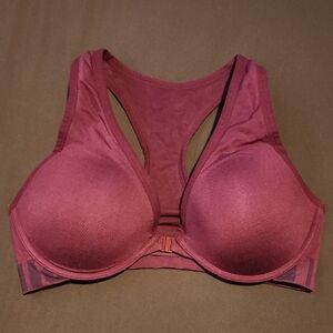 PINK By Victoria's Secret, Cool And Comfypush Up Deep Burgundy Sports Bra 35dd